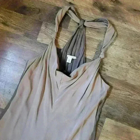 Banana Republic Two-Tone Silk Knot Back Dress with Cowl Neck Size 10P - Picture 2 of 7